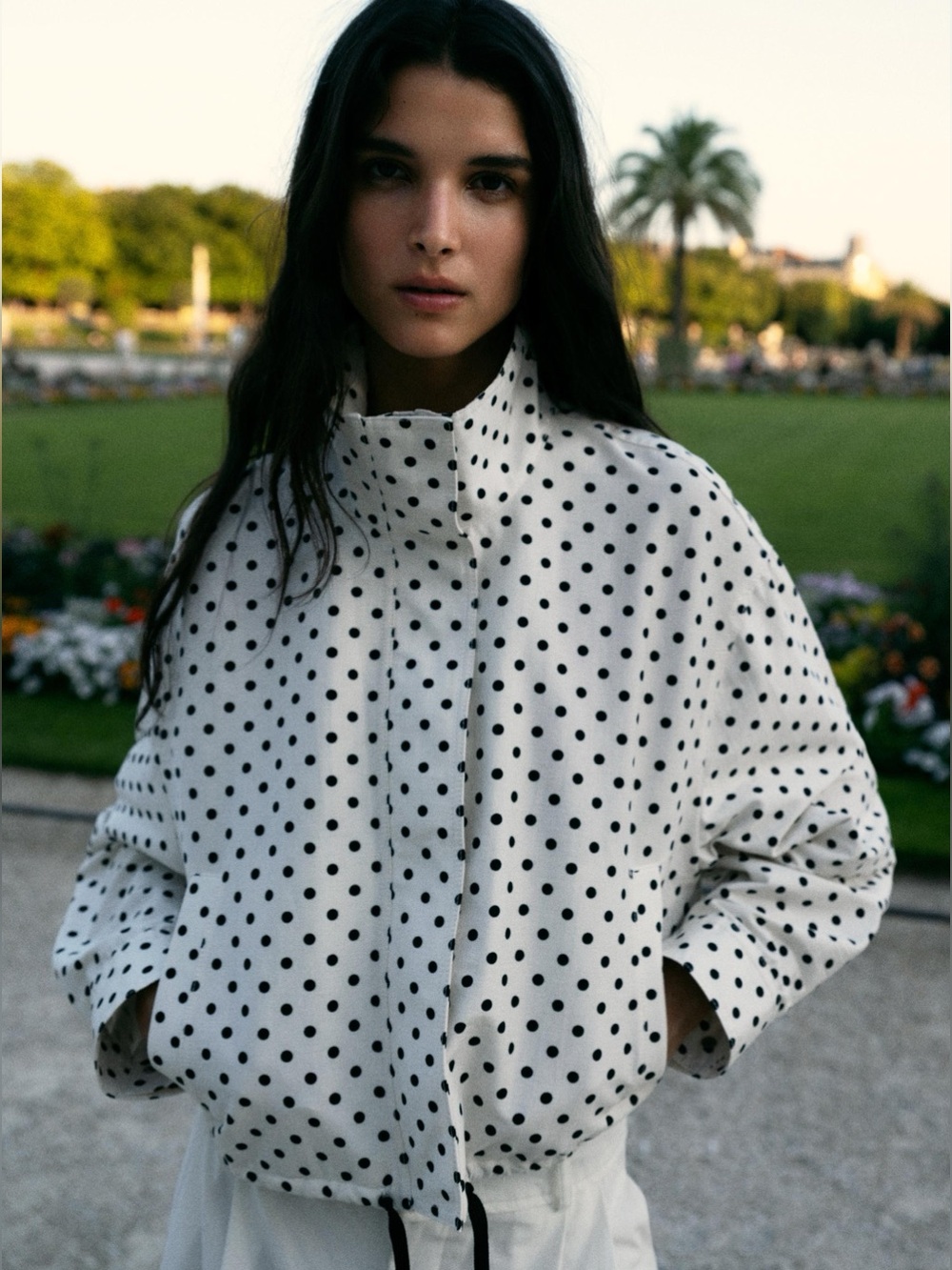 Zara Polkadot High Neck Jacket